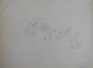 THE CHILDHOOD OF ART, 24X32 original drawing surrealist fantasy Fred BELAUBRE - Picture 1 of 1
