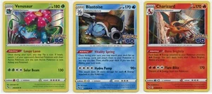 Pokemon GO Cards Charizard Venusaur & Blastoise Holo Rare 3 Card Set - Picture 1 of 1