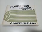 Honda CL72 CL 250 Scrambler Vintage OEM Owners Manual
