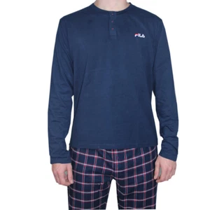 FILA Uomo Lounge-Set, Pigiama, Jersey E Baumwollflanell, Blu Marino - Picture 1 of 1