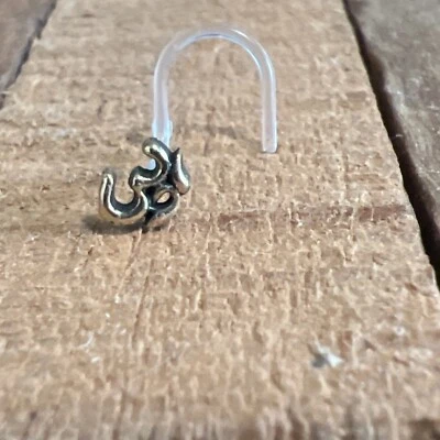 ROSE BRASS 20G NARIZ STUD OM SÍMBOLO BIOPLÁSTICO NARIZ ANEL ORELHA 3mm CABEÇA Yoga - Imagem 1 de 4
