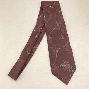 #5577 XMI Platinum Men's Maroon with Floral Pattern Necktie. Tie 57x4 - Picture 1 of 6