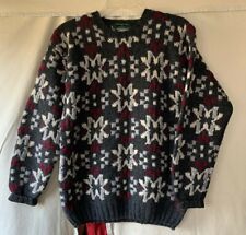 Embassy Row Hand Knit Woman's 100% Wool Sweater Pullover Multi Color Medium