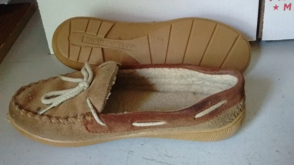 Hush Puppies Brown Suede Slip On Indoor Out Moccasin Slipper Women's Shoes 6M 37 - Image 1 of 4