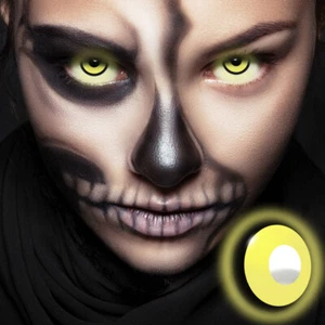 UV Neon Yellow- leuchtende Schwarzlicht Kontaktlinsen - Glow Lenses LuxDelux