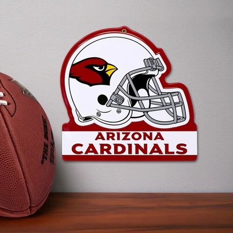 NFL Arizona Cardinals  Metal Helmet Sign  8 X 8  100% Die Cut Steel Cover