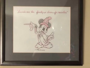 Gerahmte Original Disney Mickey Skizze vom offiziellen Disney Künstler St Pierre - Bild 1 von 3