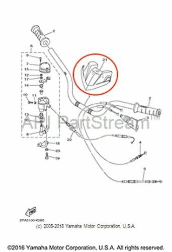 NEW OEM YAMAHA RAPTOR 125 HANDLE STEERING COVER PROTECTOR - Imagem 1 de 1