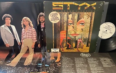 wlp promo STYX The Grand Illusion w/ Poster & inner 1977 SP-4637 plays EX+ to NM - Image 1 of 4