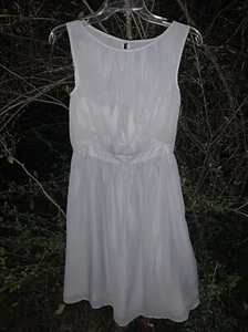TEVOLIO Sheer Silver Shimmer Lined Elegant Gray Chiffon Dress Size 4 ❤️sj7m32 - Picture 1 of 12