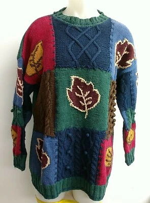 Copper Key - suéter de outono bordado verde manga longa algodão ramie - tamanho M - Imagem 1 de 4