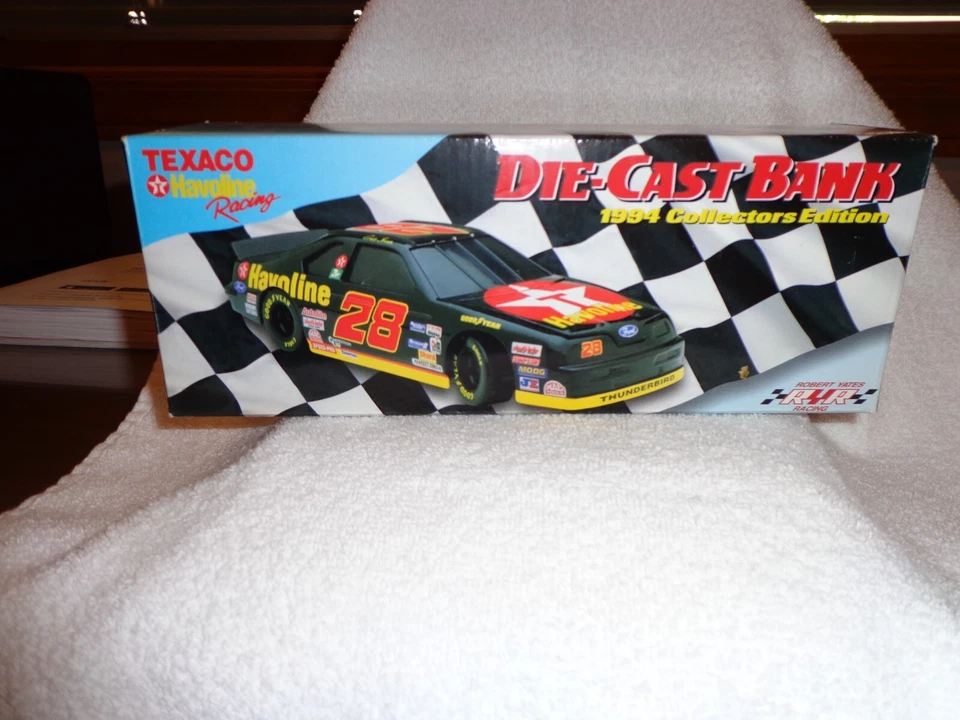 Texaco Nascar 1994 Ford Thunderbird #28 Stock Car Bank Novo na Caixa Coleção de Corrida - Imagem 1 de 1