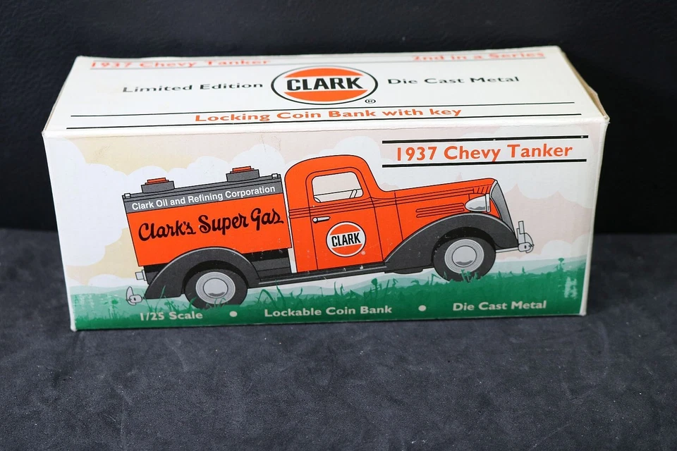 Chevy Tanker Truck 1937 1/25 Clark Orange  Bank Liberty Classic Mint NIB #821 - Image 1 of 4