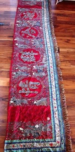 MUSEUM QUALITY ANTIQUE 19TH CENTURY CHINESE SILK EMBROIDERED BANNER 15FT X 31 - Picture 1 of 1