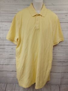 The Foundry Mens Polo Shirt Adult 2XLT Yellow Cotton Short Sleeve Golf Casual