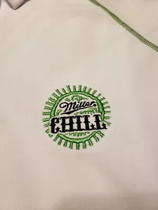 Neu ohne Etikett Miller Lite Chill Polo Damen weiß leicht mit limettengrünem Logo Gr. Medium - Bild 1 von 2