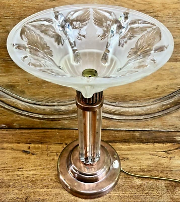 LAMPE A TUBES DE VERRE VASQUE OISEAUX SIGNÉE BORIS LACROIX PETITOT GENET MICHON - Photo 1/4