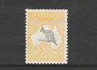 1929 SMW 5/- GREY & YELLOW KANGAROO SG 111 $500.00 "VERY SCARCE" MINT