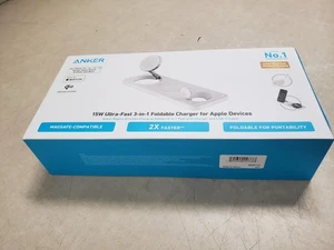 Anker 3-in-1 Wireless Charging Station 15W Qi2 Certified Foldable Charger Pad - Picture 1 of 5