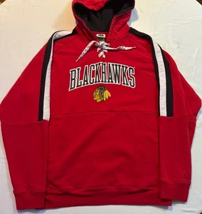 NHL Herren Rot Schnürung Ausschnitt Chicago Blackhawks Pullover Hoodie Größe L - Bild 1 von 5