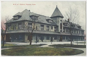 1909 Parsons, Kansas Railroad Station - Postal DEPOT de colección - Imagen 1 de 2