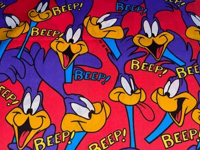 Tela de algodón vintage de 1/2 yarda WB Looney Tunes Roadrunner 1994 BTHY Warner Bros Foto 1 de 4