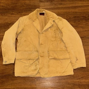 Vintage 40er Jahre Wards Western Feldjagd Jacke Canvas Cord Kragen Gr. M - Bild 1 von 12