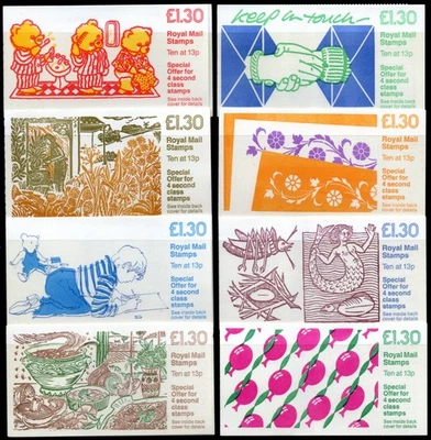 ASSORTMENT OF £1.30p BOOKLETS (8) 1986-88, MOSTLY GOOD PERFS — 第 1/3 张图片