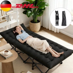 Letto da Campo 190cm Pieghevole da Campeggio con Materasso e Borsa per il Trasporto per Adulti - Foto 1 di 19