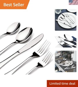 Silberbesteck Set für 8 40 Teile Edelstahl Besteck Utensilien Besteck - Bild 1 von 10