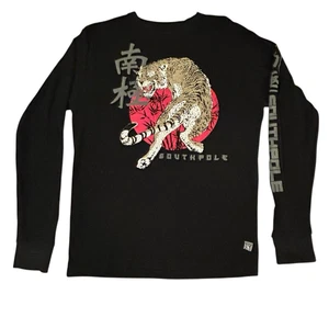 Camiseta Southpole L/S Cuello Redondo Algodón Térmico Para Hombre Talla Mediana Negra Tigre - Imagen 1 de 10