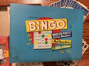 Carte Bingo Transogram Medaglia Oro Cartone Spessore - COMPLETE Numeri Chiamanti - Foto 1 di 4