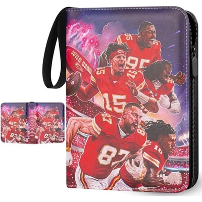 900 Pocket Football Card Binder with Sleeves, 3 Ring Binder Baseball Card Holder - Image 1 of 4