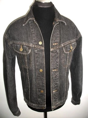 LEE RIDERS COUNTRY WESTERN DENIM JACKET COAT M Grey Black TRUCKER BOMBER Biker - Image 1 of 4