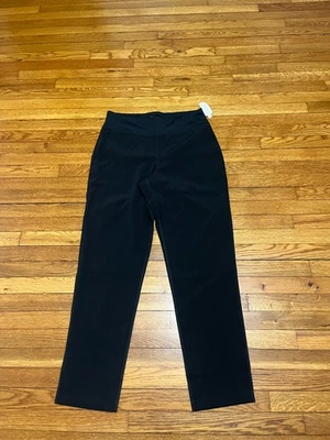 Lands' End 女式黑色裤子中号高拉弹力拉链口袋 — 第 1/4 张图片