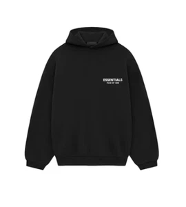 Essentials Fear of God Hoodie Long Sleeve Sweatshirt Black Men Size Small - Picture 1 of 2