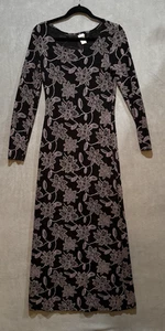 Maxi abito vintage anni 90 ricamo floreale maglia trasparente sexy spiaggia capriccioso grande - Foto 1 di 10