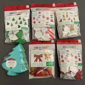 6 SET CREATOLOGY SCHAUMSTOFF AUFKLEBER CHRISTBAUM BAND ORNAMENT ACRYLBAUM NEU - Bild 1 von 6