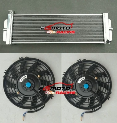 24"x8"x2.5" Air to Water Intercooler Heat Exchanger Radiator + Fans universal - Image 1 of 4