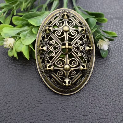 Broche escudo viking étnico paz broche tartaruga nórdica cor bronze escandinavo - Imagem 1 de 3