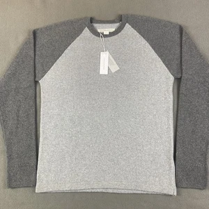 Suéter Outerknown Para Hombres Gris Medio Lana Cachemira Raglán Cuello Redondo $298 Nuevo con Etiquetas - Imagen 1 de 12