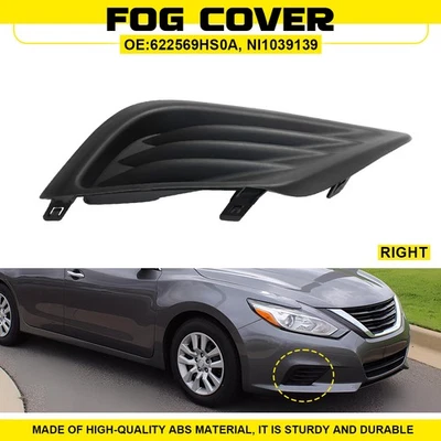 RH Fog Light Cover Lamp Right Front Side For 2018 2016-2017 Nissan Altima BLACK1 Foto 1 de 4