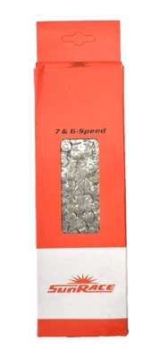 Sunrace CNM54 Chain 6-7 Speed 116 Links Gray CNM54.116L.YS0 Replacement - Image 1 of 4
