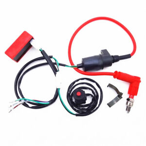 Universal Dirt Bike Wiring Harness Kill Switch Ignition Coil CDI For 50CC-160CC