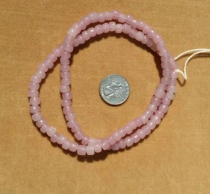 Greasy Opal Pink Rose Strand African Trade Beads Murano Venetian Vintage Glass - Picture 1 of 6