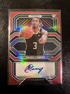 2021-22 Panini Prizm Draft Picks College Penmanship Red /199 Manny Camper Auto
