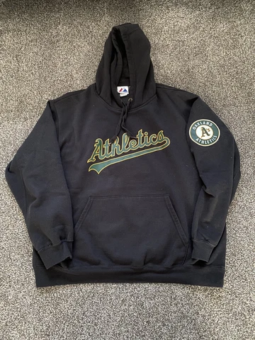 Majestic Oakland Athletics A’s Custom Hooded Sweatshirt Mens Large Hoodie Cover