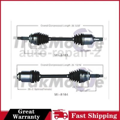 Eje CV delantero izquierdo derecho para Mitsubishi Eclipse TrakMotive 2006~2009 Foto 1 de 3