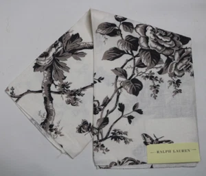 Ralph Lauren 25"X26" Fabric Remnant "Vintage Ashfield Floral" Color Grey Etching - Picture 1 of 4
