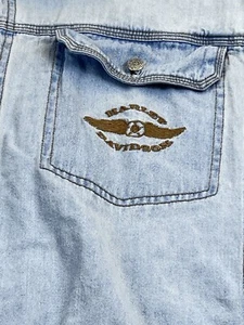 Vintage Men’s Harley Davidson Denim Light Wash Button Up Shirt Size XL . - Picture 1 of 13